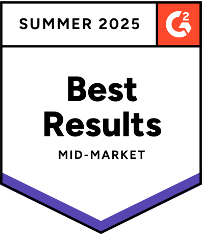 G2 badge Best Results Mid-Market Winter 2024